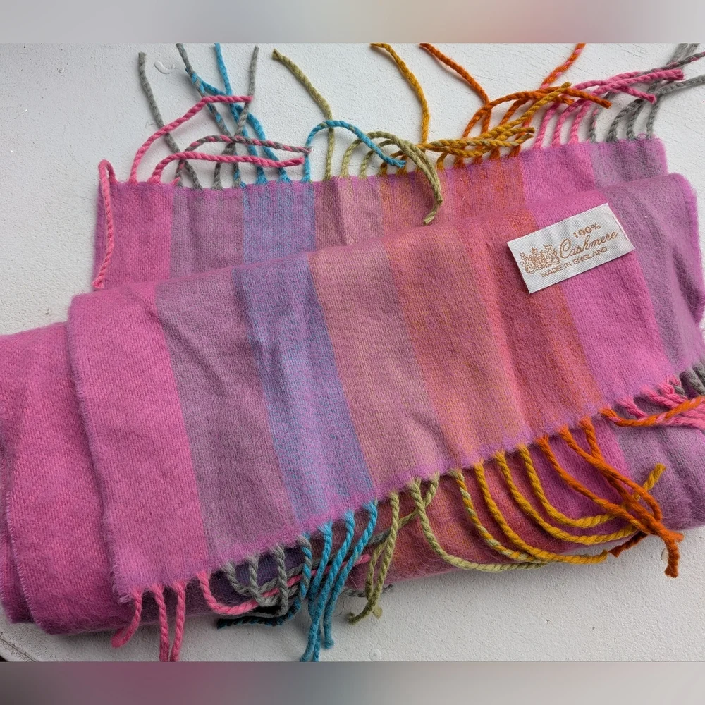 Colorful Cashmere Scarf with Fringe‎